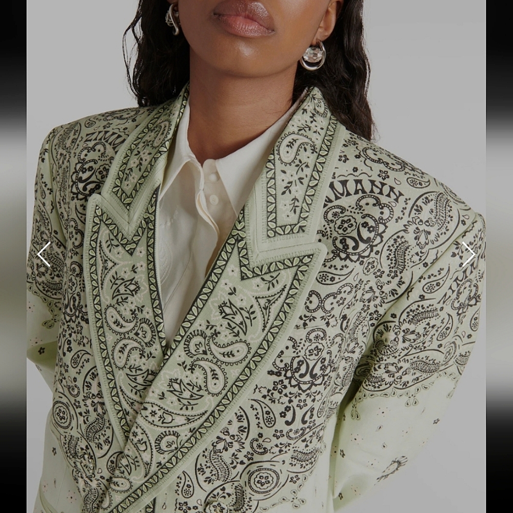 ZIMMERMAN GREEN PAISLEY BLAZER✨️MATCHMAKER 2024 RUNWAY COLLECTION✨️NWOT❤️‍🔥 - Picture 8 of 14